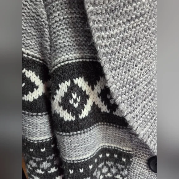 Sansara Gray Shawl Collar Wool Blend Button-Up Cardigan Size Small - Picture 2 of 7